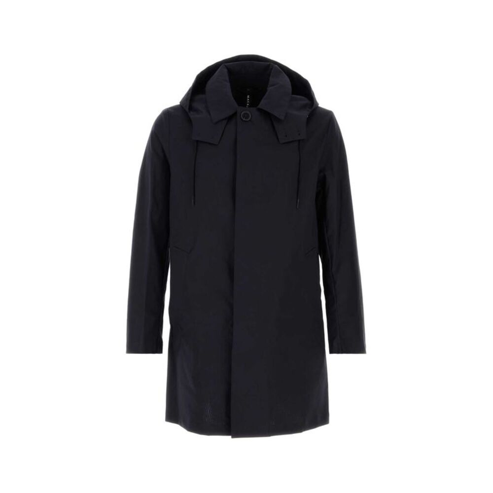 Mackintosh Men Navy Blue Cotton Cambridge Raincoat